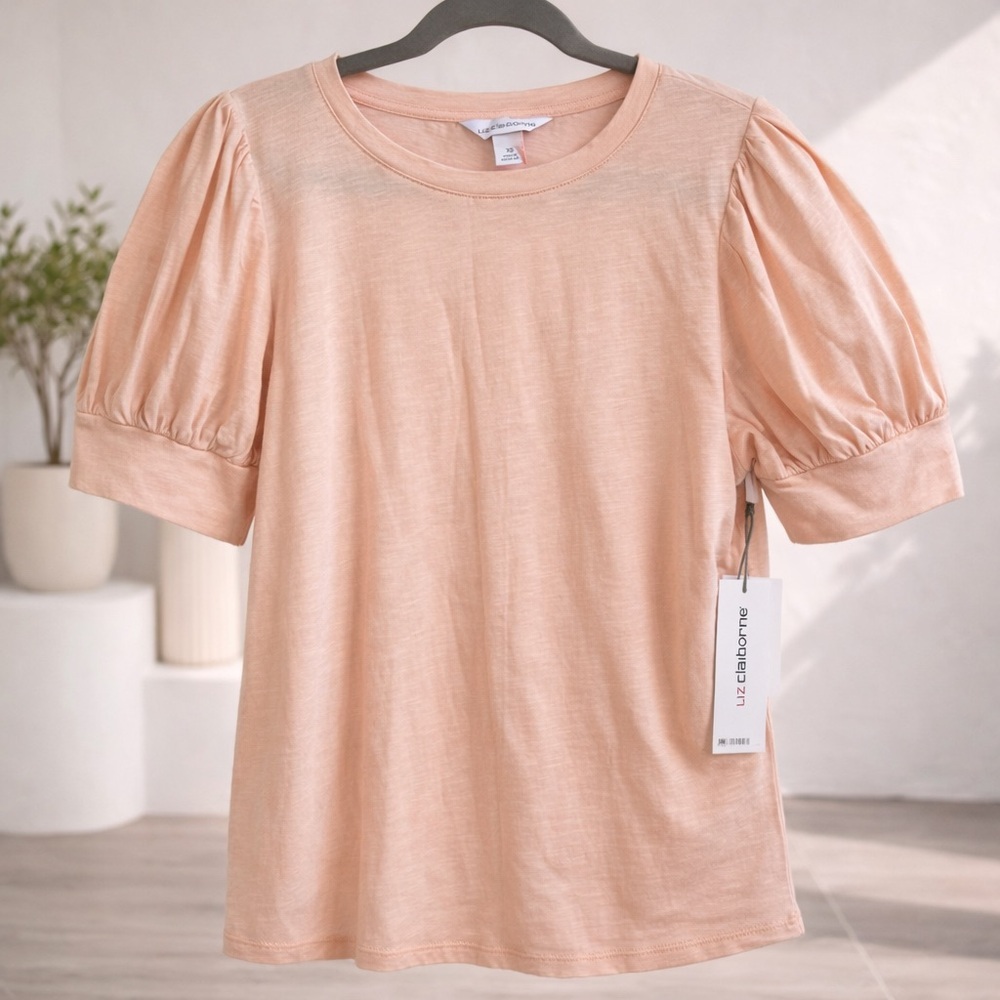 Liz Claiborne Light Peach Short Sleeve Top